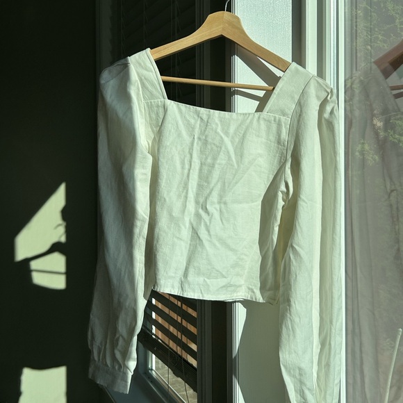 NEW oak and fort linen long sleeve blouse - Picture 3 of 11